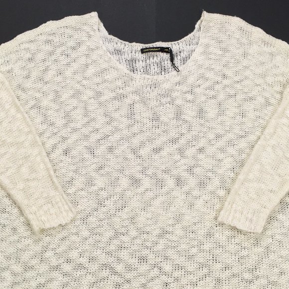 QED London ~ Sheer Lace Hem Drop Shoulder Cowlneck Sweater Pullover - Picture 5 of 11